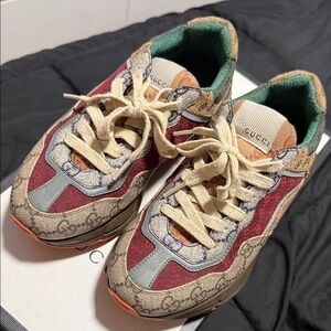 Gucci Red and Beige Sneakers